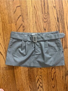superdown Gray Mini Skirt with Belt